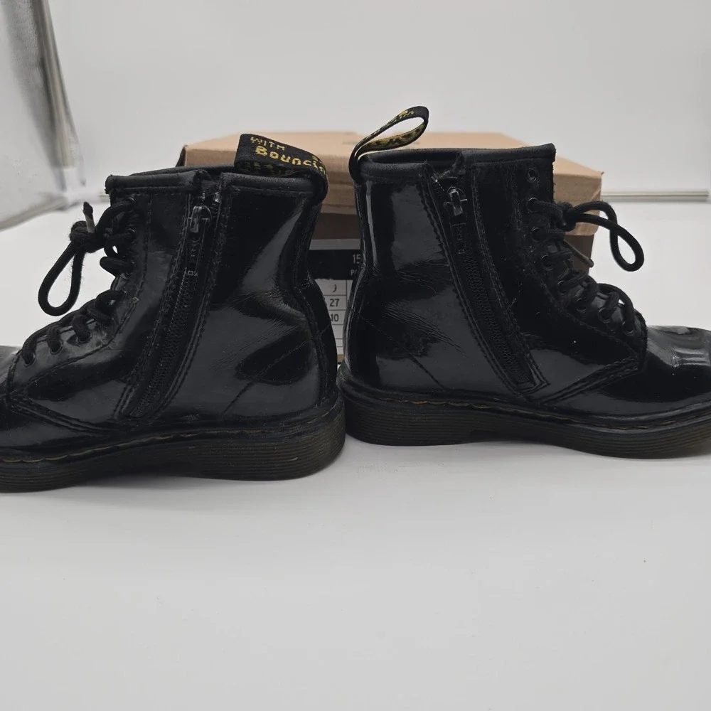 Dr. Martens Toddler 1460 T Black Patent Leather Ankle Boots Size US 10